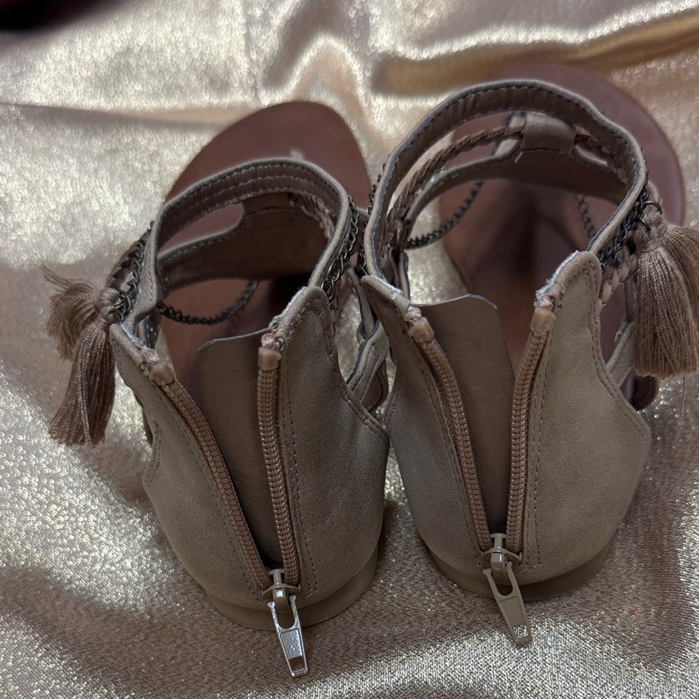 Pop Gladiator Style Ankle Sandals - Tan / Brown Women’s Size 9 - Picture 5 of 9
